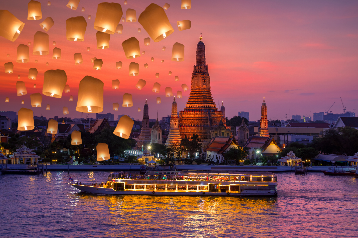 c&aacute;c bến t&agrave;u tr&ecirc;n s&ocirc;ng Chao Phraya ở Bangkok